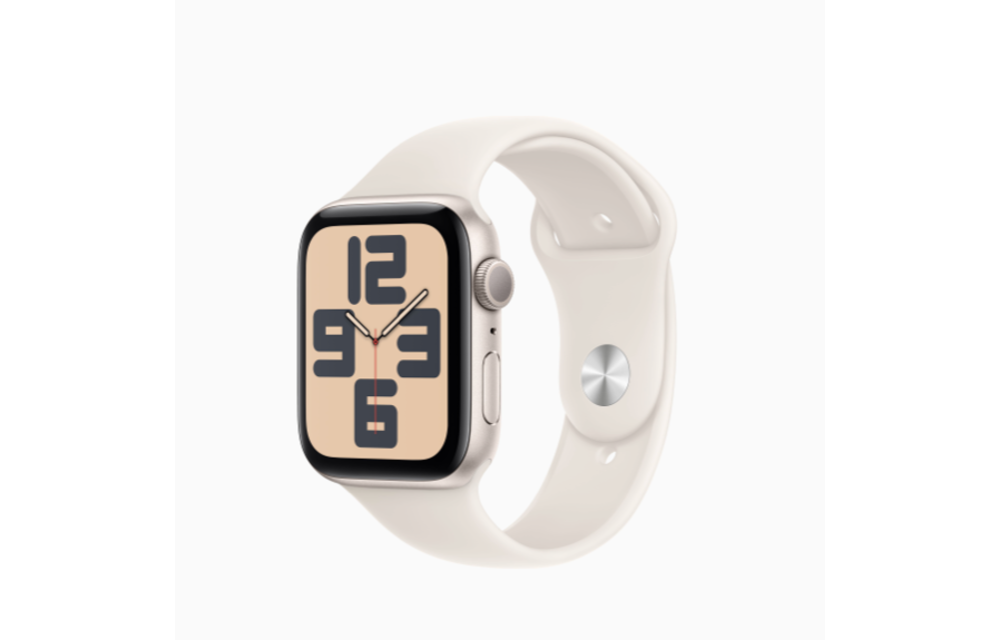 Apple FTZ Watch SE 2nd gen (GPS, 44mm, Starlight Aluminum Case, Starlight Sport Band - M/L) (Band fits 150-200mm wrists) WSL