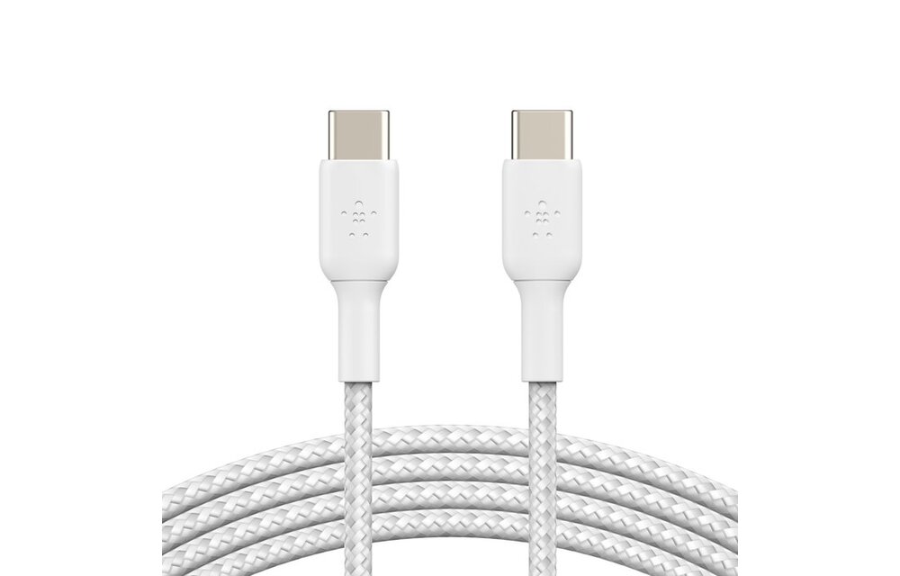 Belkin BOOST↑CHARGE 60w Braided USB-C to USB-C Cable 1m White