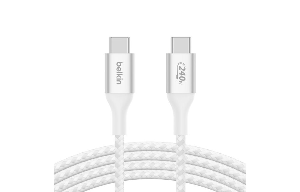 Belkin BOOST↑CHARGE 240w Braided USB-C to USB-C Cable 2m White