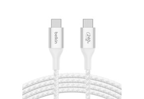 Belkin BOOST↑CHARGE 240w Braided USB-C to USB-C Cable 2m White