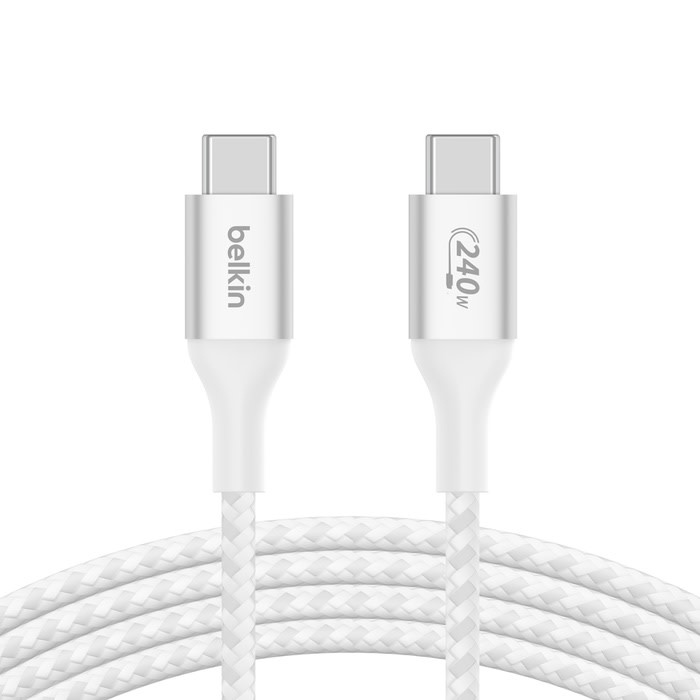 Belkin BOOST↑CHARGE 240w Braided USB-C to USB-C Cable 2m White