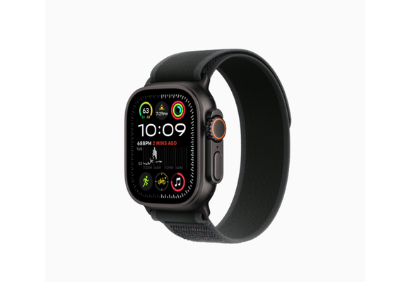 Apple FTZ Watch Ultra 2 (GPS + Cellular, 49mm Black Titanium Case with M/L Black Trail Loop) (Band fits 145-220mm wrists) WSL