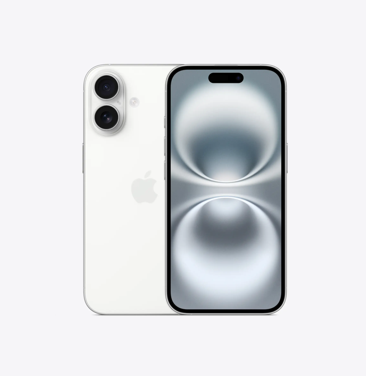 Apple iPhone 16 128GB White - Unlocked with Dual SIM (nano‑SIM and eSIM)