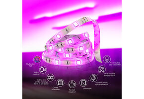Nexxt Home - Smart Wi-Fi LED RGB light strip 16.4ft kit