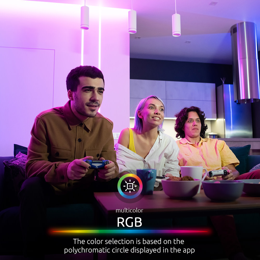 Nexxt Home - Smart Wi-Fi LED RGB light strip 16.4ft kit