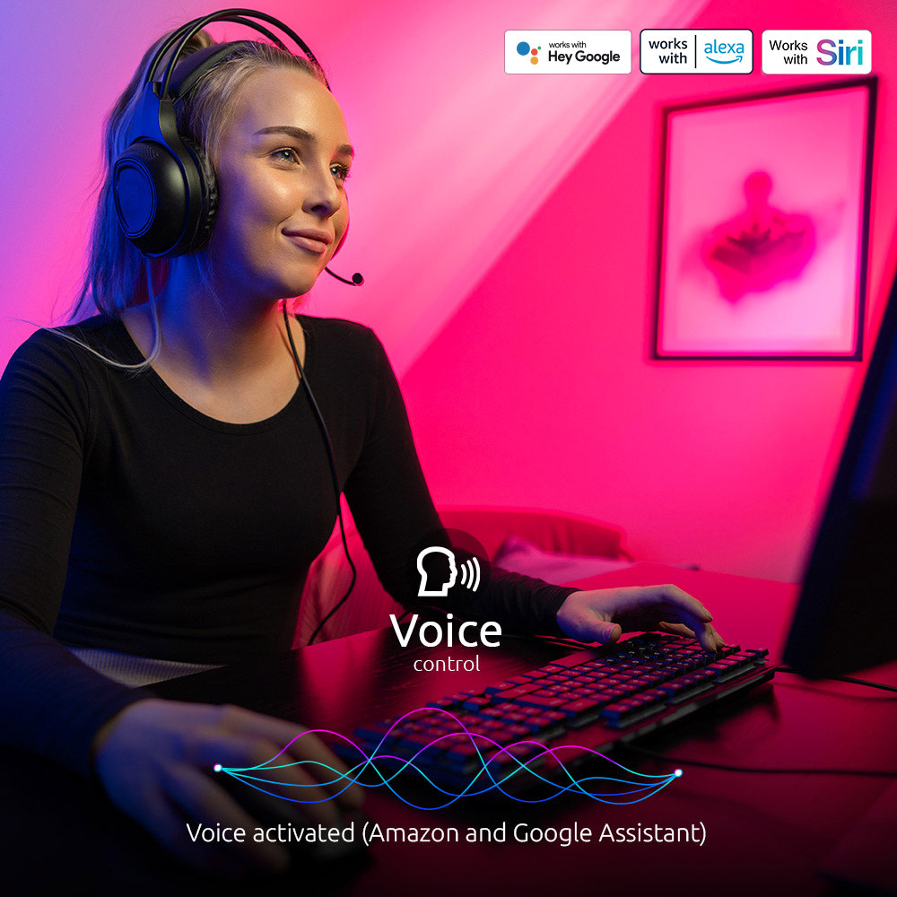 Nexxt Home - Smart Wi-Fi LED RGB light strip 16.4ft kit