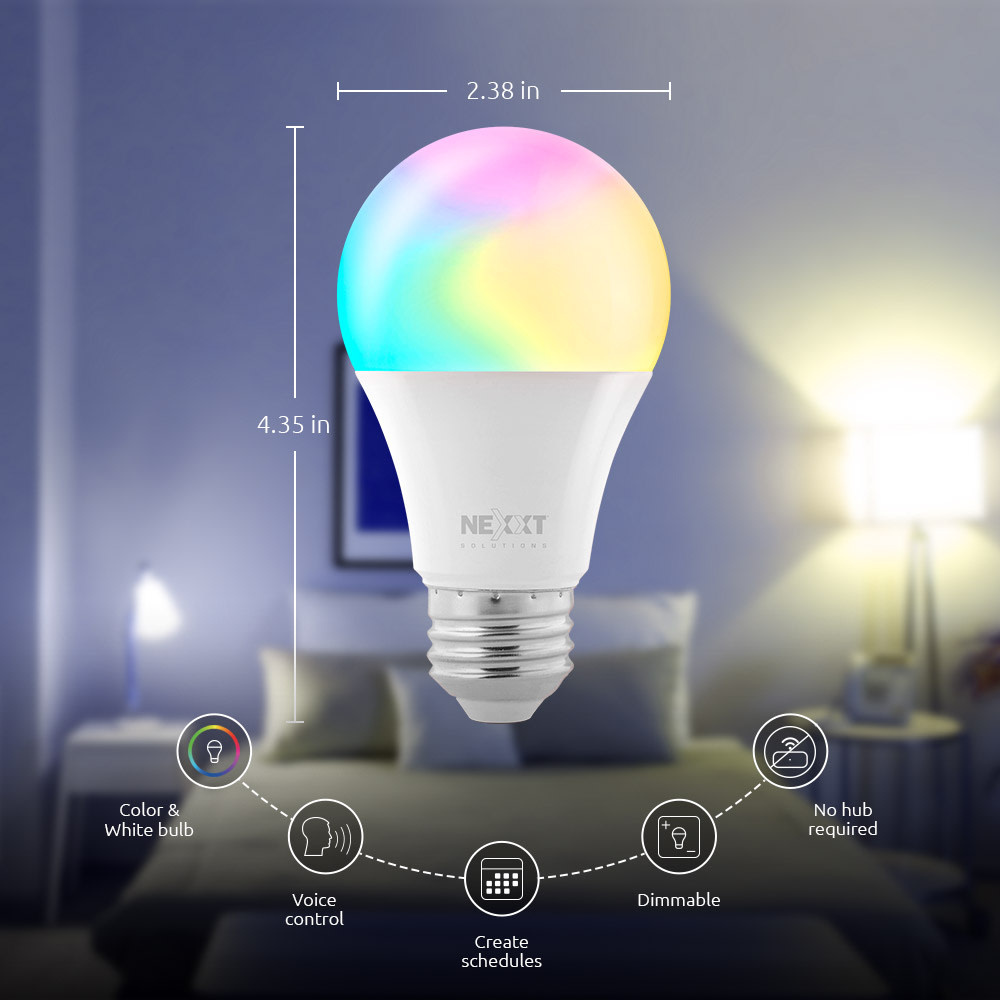 Nexxt Home - Smart A19 RGB 110V 2 Pack Bulb