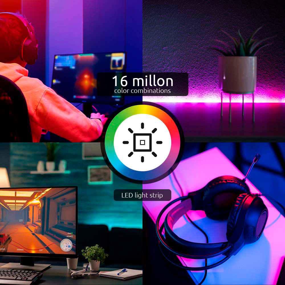 Nexxt Home - Smart LED strip light RGBIC 16.4ft