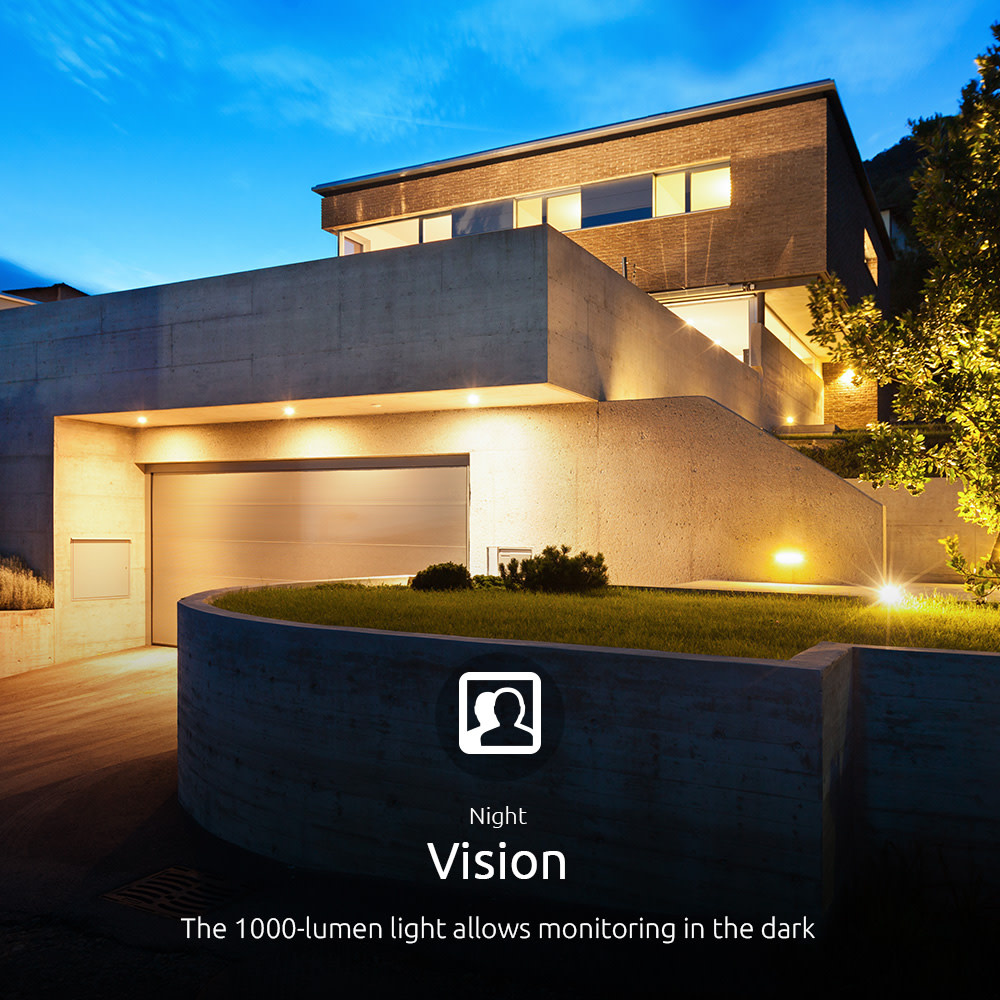 Nexxt Home - Mini flood light Camera (microSD card not included)