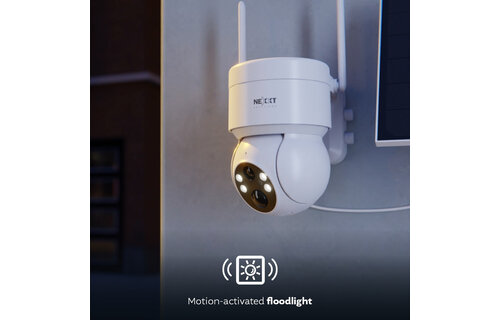 Nexxt Home - Outdoor PTZ battery Camera  2K with solar panel (microSD card not included)