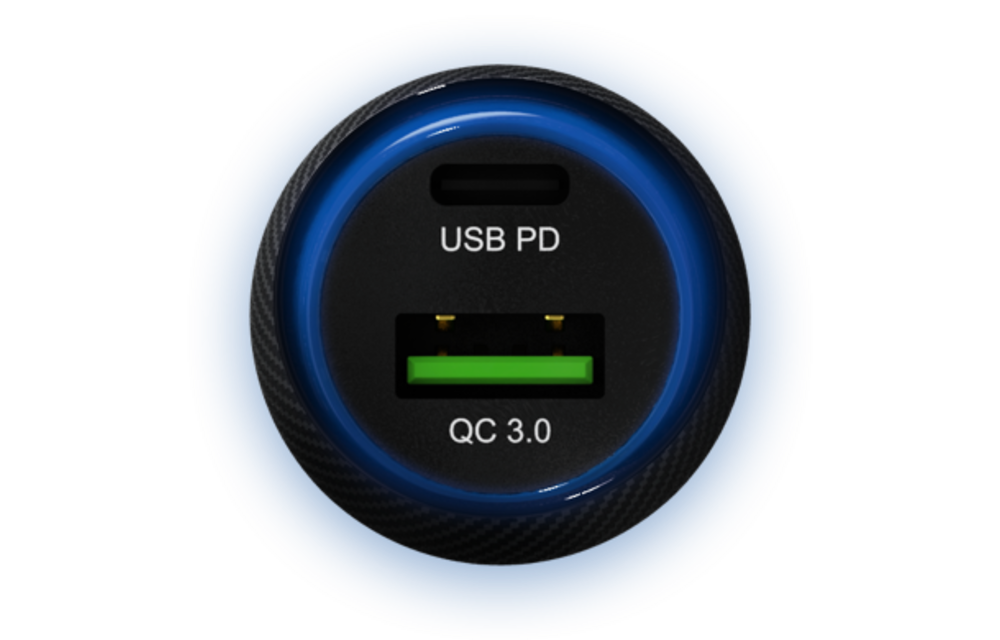 Adam Elements OMNIA C1 45w Dual Port Fast Charging  Car Charger - Black