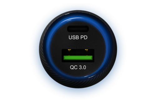 Adam Elements OMNIA C1 45w Dual Port Fast Charging  Car Charger - Black