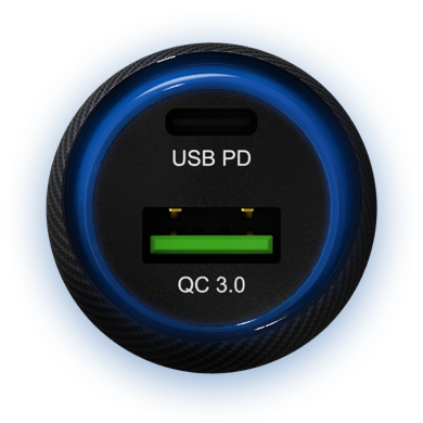 Adam Elements OMNIA C1 45w Dual Port Fast Charging  Car Charger - Black