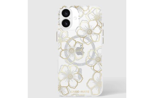 Case-Mate Floral Gems Case with MagSafe for 16 Plus - Gold
