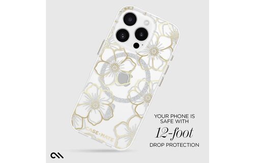 Case-Mate Floral Gems Case with MagSafe for 16 Pro - Gold