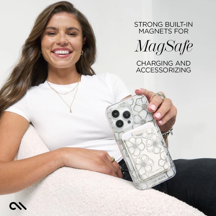 Case-Mate Floral Gems Case with MagSafe for 16 Pro - Gold