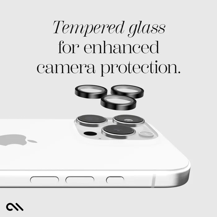 Case-Mate Rear Aluminum Ring Lens Protector for iPhone 16 Pro Max/16 Pro ONLY - Black