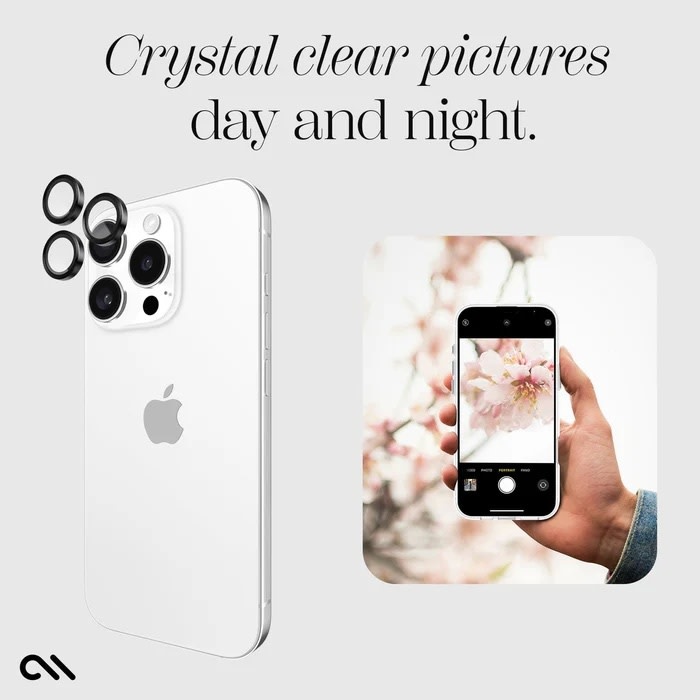 Case-Mate Rear Aluminum Ring Lens Protector for iPhone 16 Pro Max/16 Pro ONLY - Black