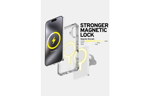 ItSkins Supreme R Clear Case with MagSafe for 16 Plus - Transparent White Print