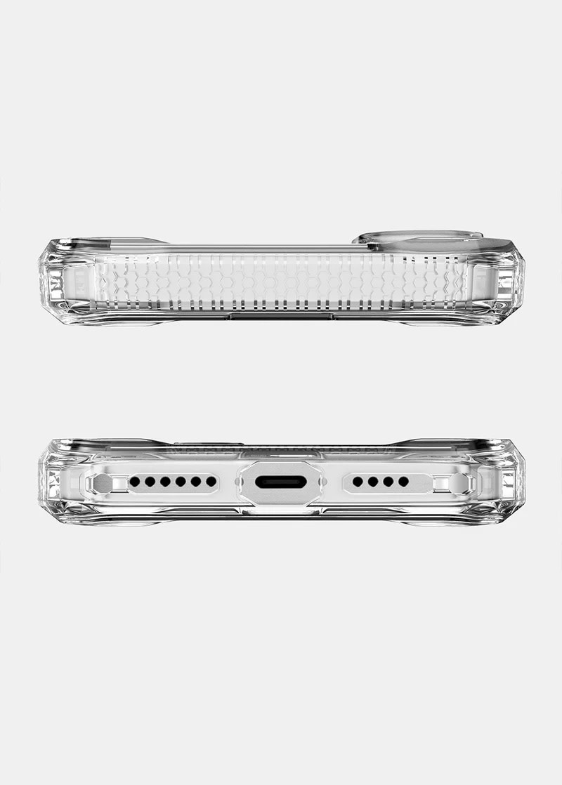 ItSkins Supreme R Clear Case with MagSafe for 16 Plus - Transparent White Print