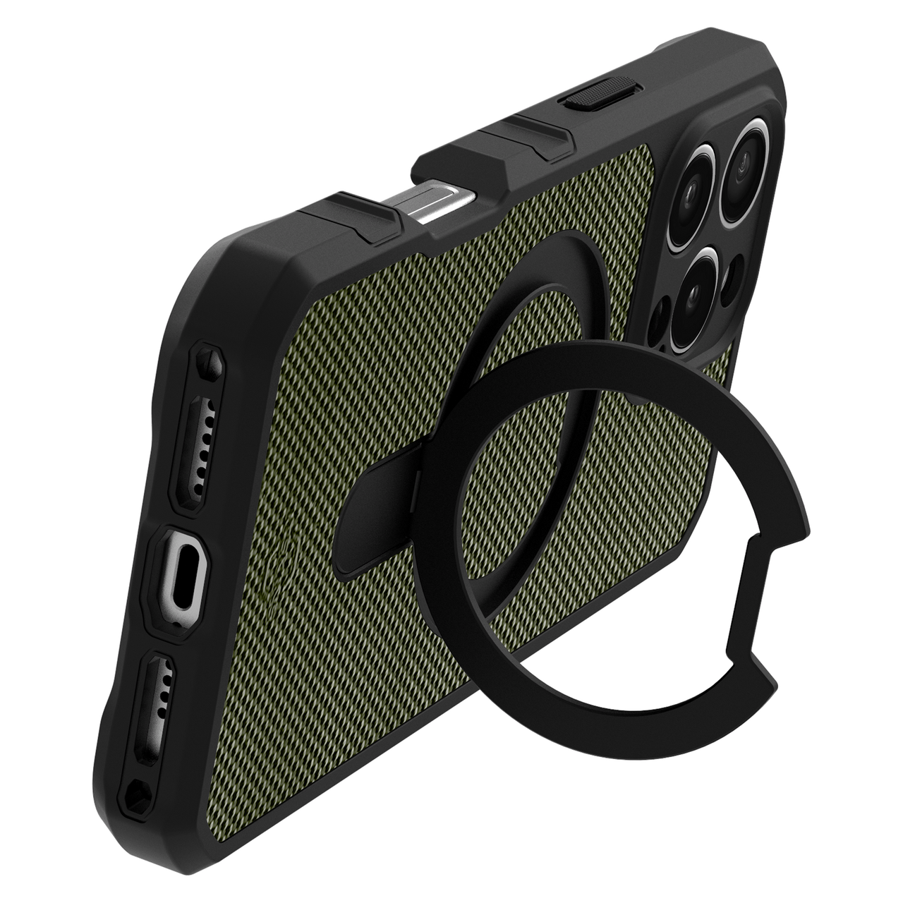 ItSkins Force R Nylon Case with MagSafe for 16 Pro Max - Black/Black