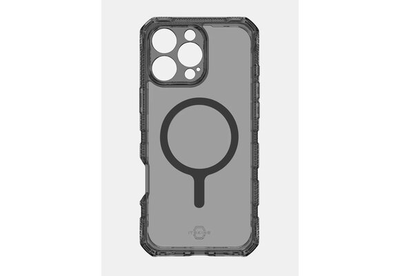 ItSkins Supreme R Clear Case with MagSafe for 16 Pro Max - Graphite and Graphite Print