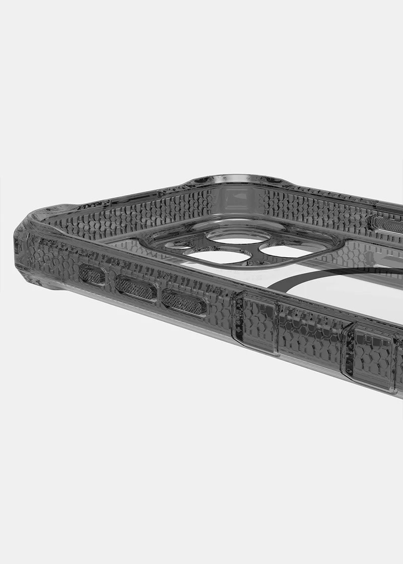 ItSkins Supreme R Clear Case with MagSafe for 16 Pro Max - Graphite and Graphite Print