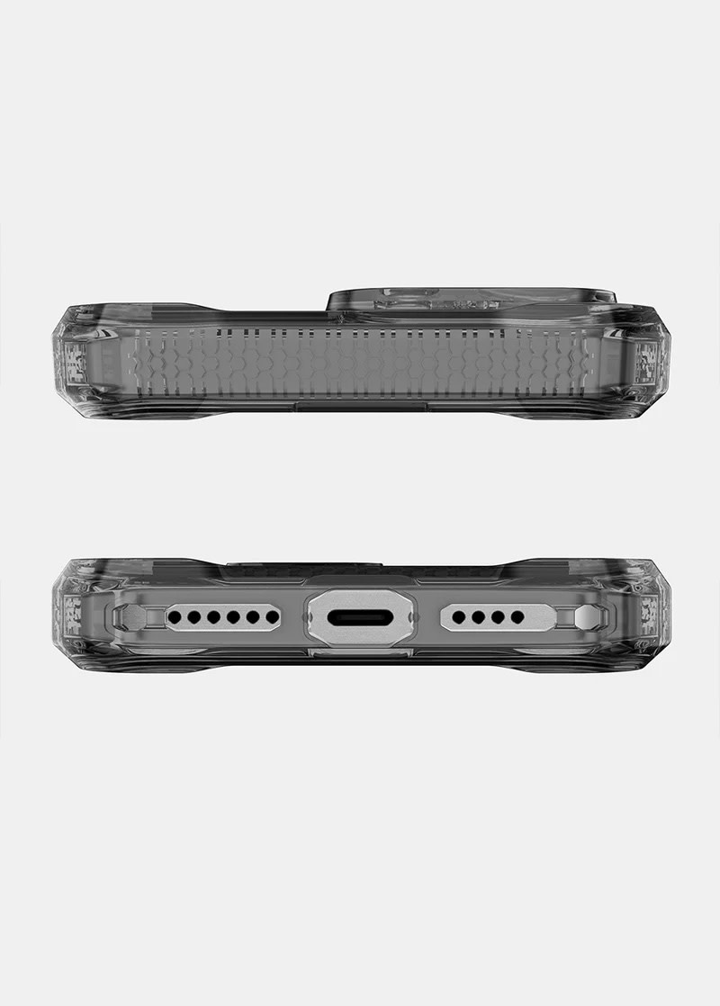 ItSkins Supreme R Clear Case with MagSafe for 16 Pro Max - Graphite and Graphite Print
