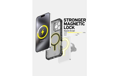 ItSkins Supreme R Clear Case with MagSafe for 16 Pro Max - Graphite and Graphite Print