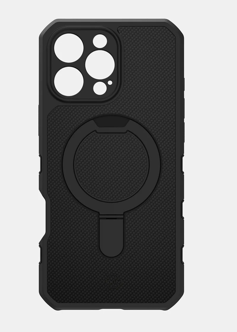 ItSkins Force R Nylon Case with MagSafe for 16 Pro - Black/Black