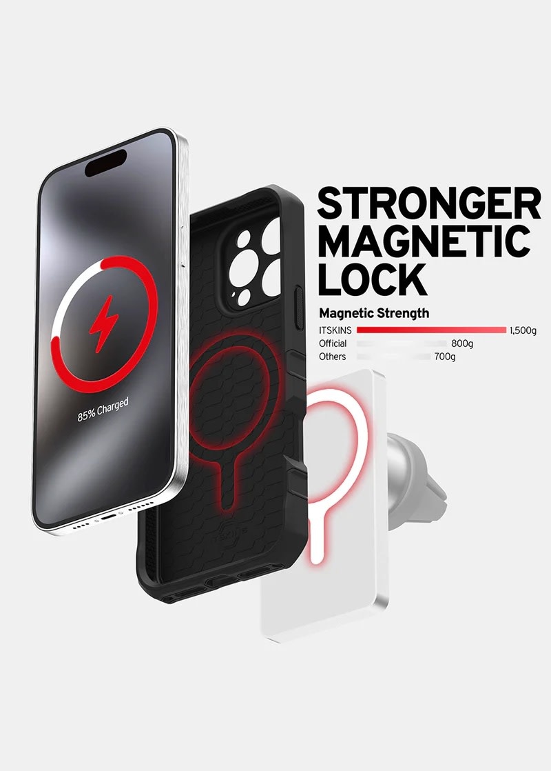 ItSkins Force R Nylon Case with MagSafe for 16 Pro - Black/Black