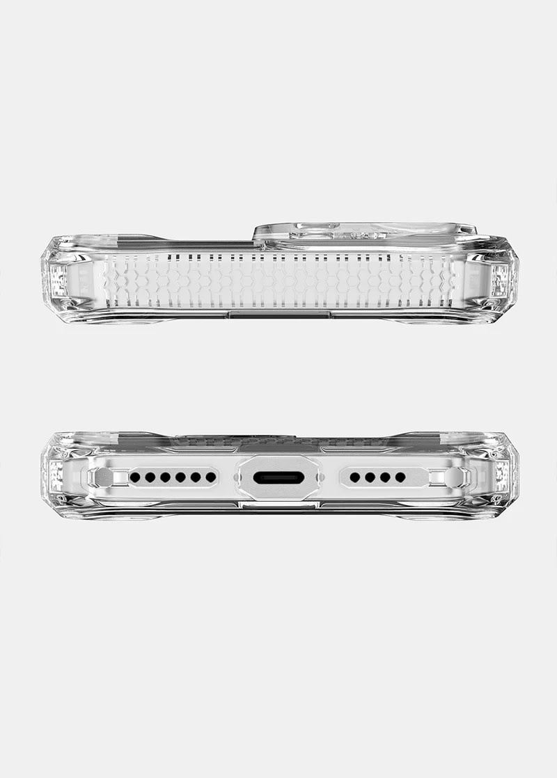 ItSkins Supreme R Clear Case with MagSafe for 16 Pro - Transparent White Print