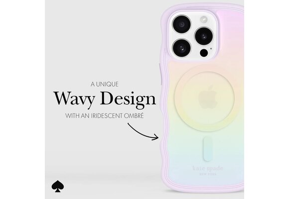Kate Spade New York Wavy Case with MagSafe for 16 Pro - Opal Iridescent