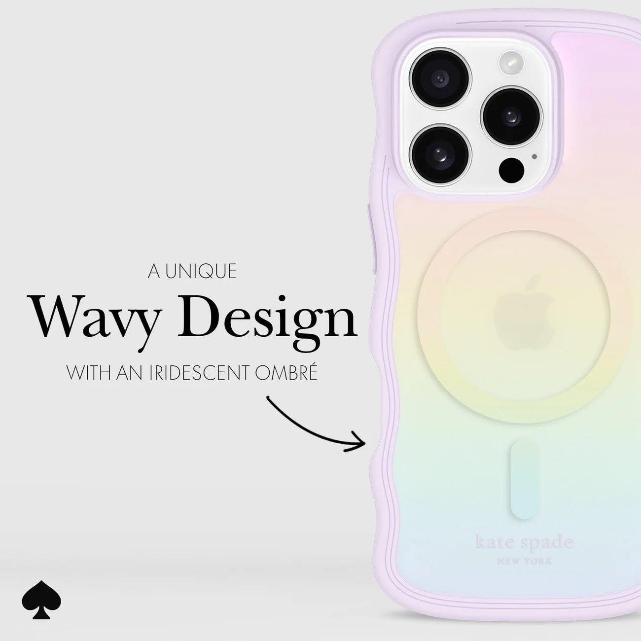 Kate Spade New York Wavy Case with MagSafe for 16 Pro - Opal Iridescent