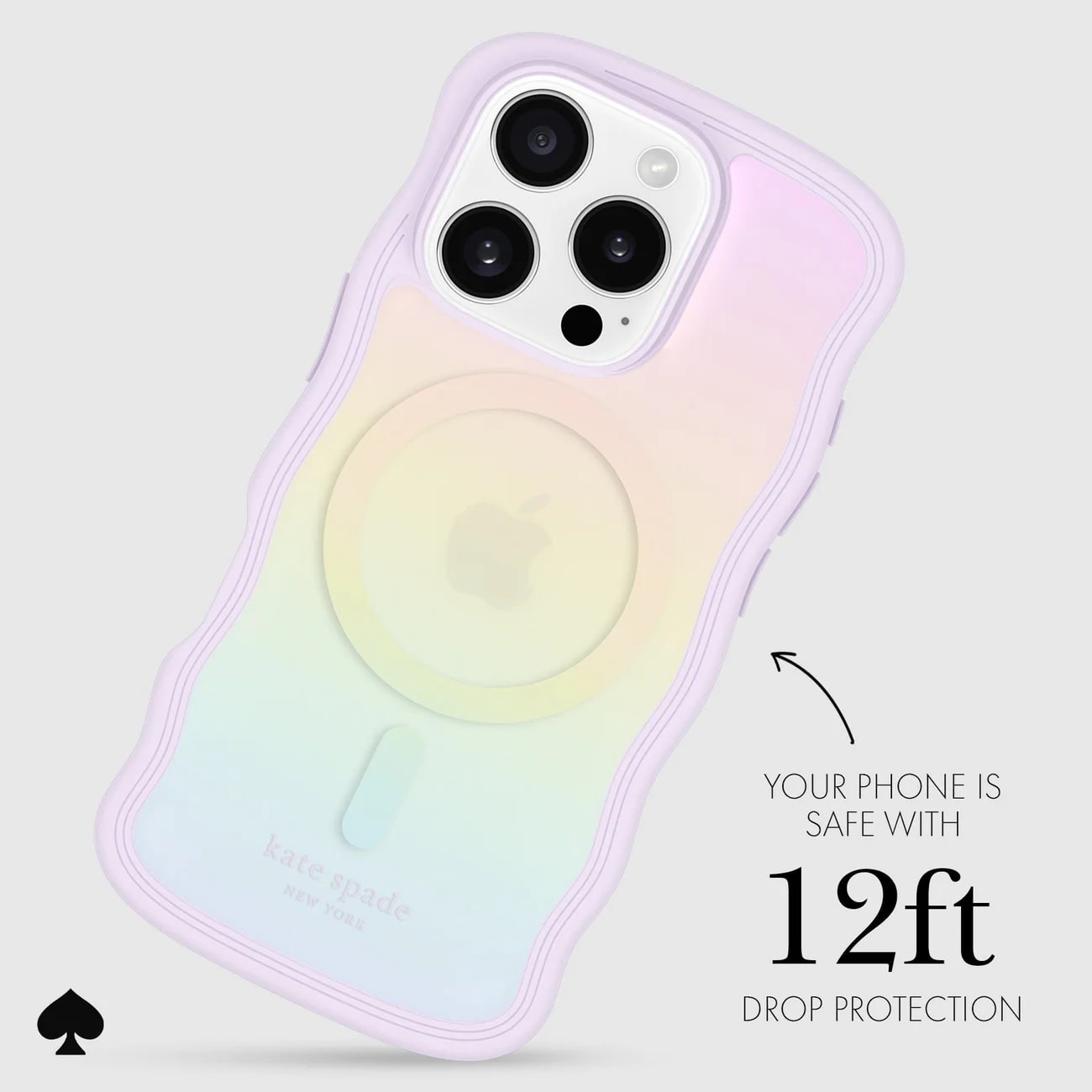 Kate Spade New York Wavy Case with MagSafe for 16 Pro - Opal Iridescent