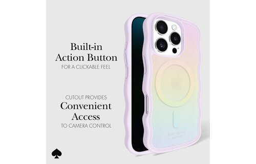 Kate Spade New York Wavy Case with MagSafe for 16 Pro - Opal Iridescent