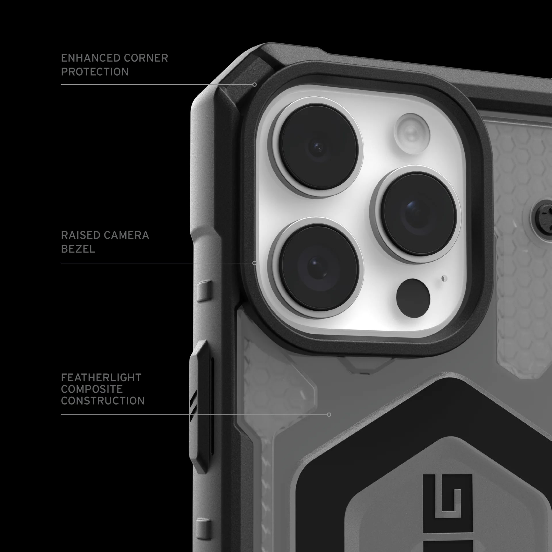 UAG Pathfinder Clear Case with MagSafe for 16 Pro - Ash/Black