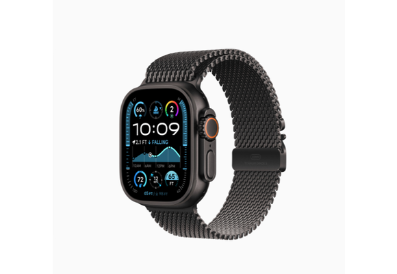 Apple FTZ Watch Ultra 2 (GPS + Cellular, 49mm Black Titanium Case with Black Titanium Milanese Loop Medium) (Band fits 155-185mm wrists) WSL