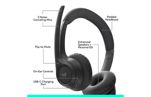 Logitech Zone 300 Wireless Bluetooth Headset with Noise-Cancelling Microphone