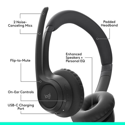 Logitech Zone 300 Wireless Bluetooth Headset with Noise-Cancelling Microphone