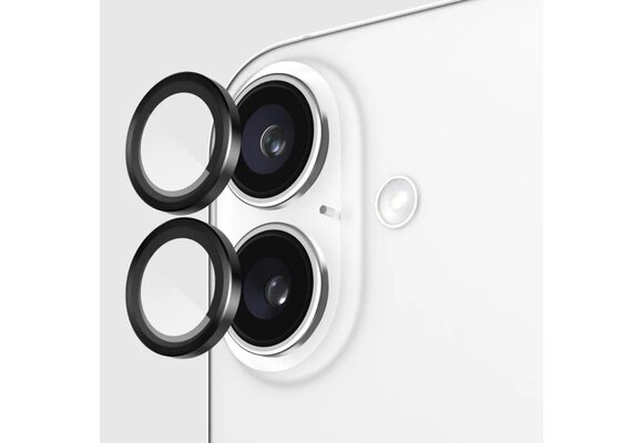 Case-Mate Rear Aluminum Ring Lens Protector for iPhone 16/16 Plus ONLY - Black