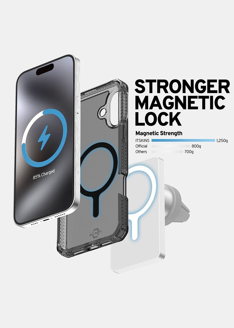 ItSkins Hybrid R Vapor Case w/ Magsafe for iPhone 16  - Smoke