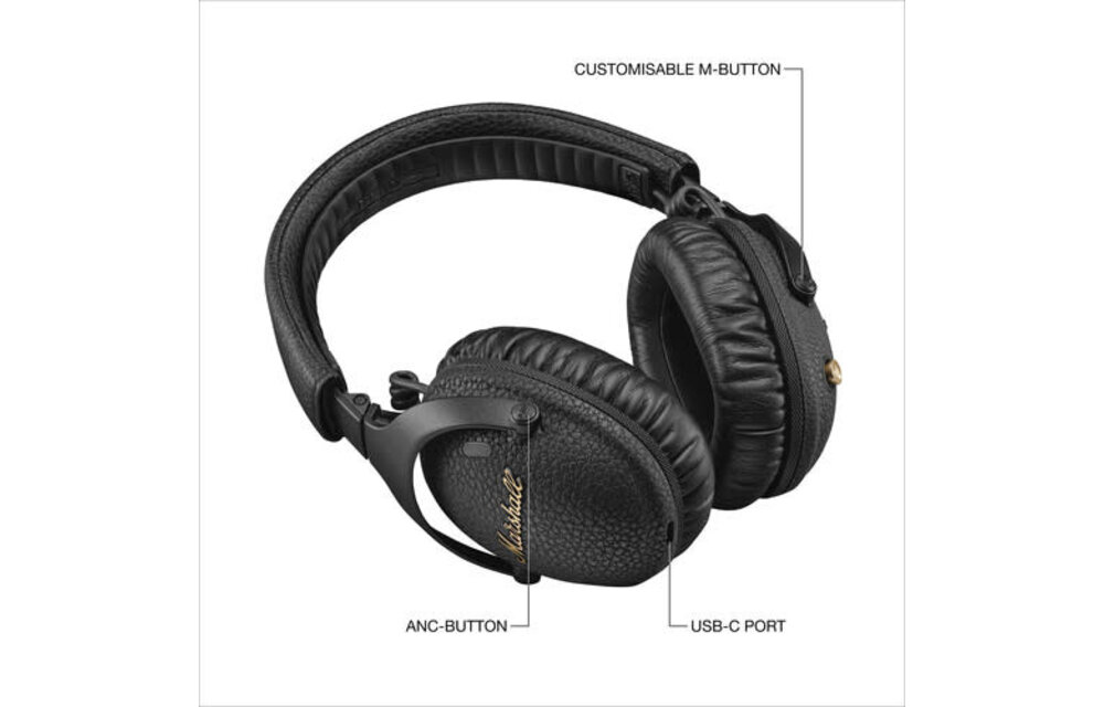 Marshall Monitor III ANC Over Ear Bluetooth Headphones - Black