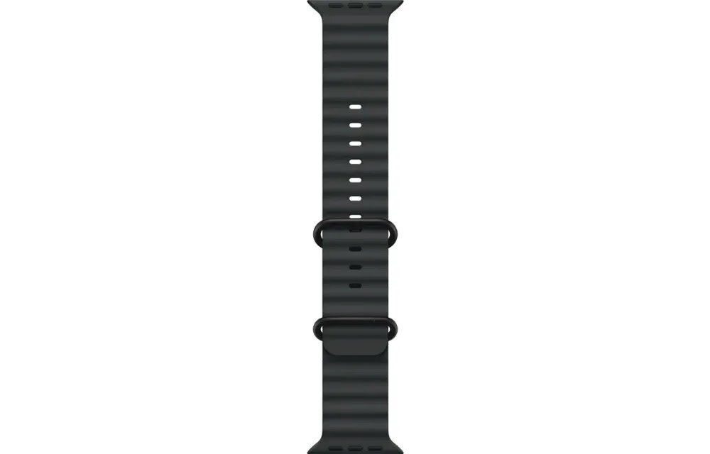 Apple Watch Band 49mm Black Ocean Band w/ Black Titanium Finish (also compatible with 44/45/46mm watches) (fits 130-200mm wrists)
