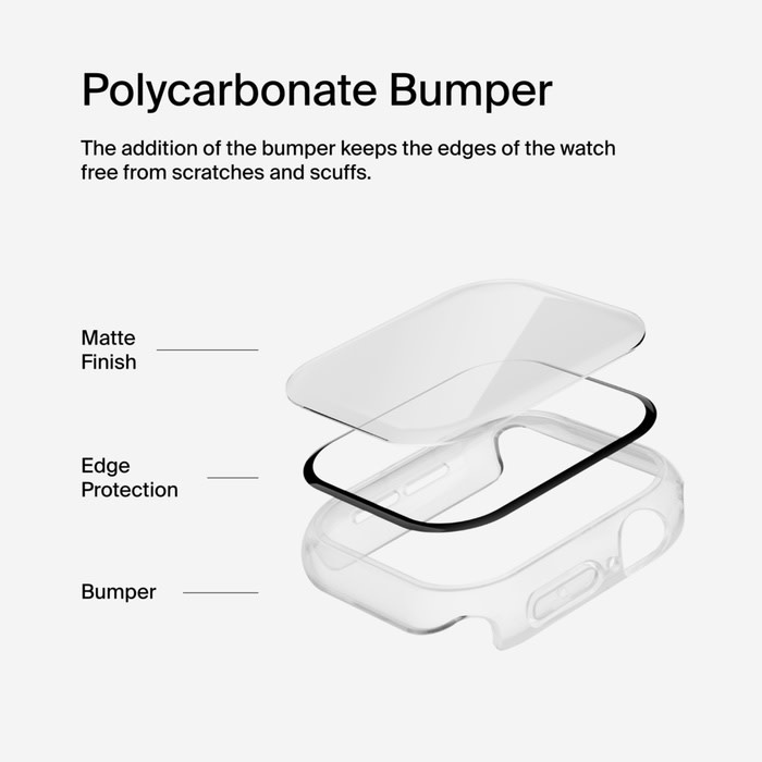 Belkin ScreenForce Tempered Curve 2-in-1 Treated Screen Protector + Bumper for Apple Watch Series 10 42mm ONLY