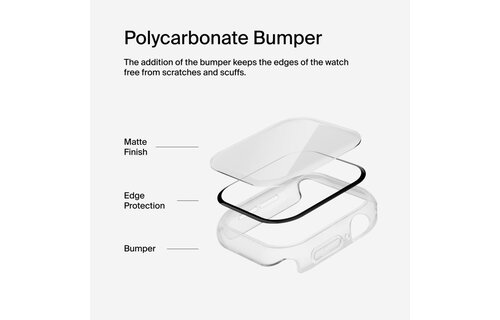 Belkin ScreenForce Tempered Curve 2-in-1 Treated Screen Protector + Bumper for Apple Watch Series 10 46mm ONLY