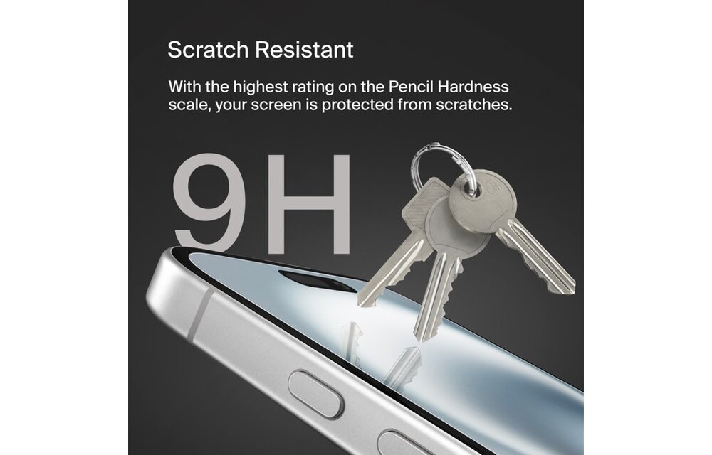 Belkin ScreenForce Tempered Glass Treated Screen Protector for iPhone 16 Plus/15 Plus/14 Pro Max