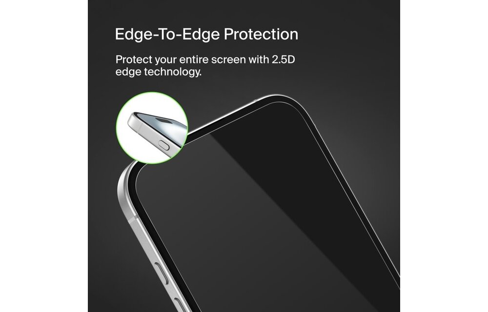 Belkin ScreenForce Tempered Glass Treated Screen Protector for iPhone 16 Plus/15 Plus/14 Pro Max