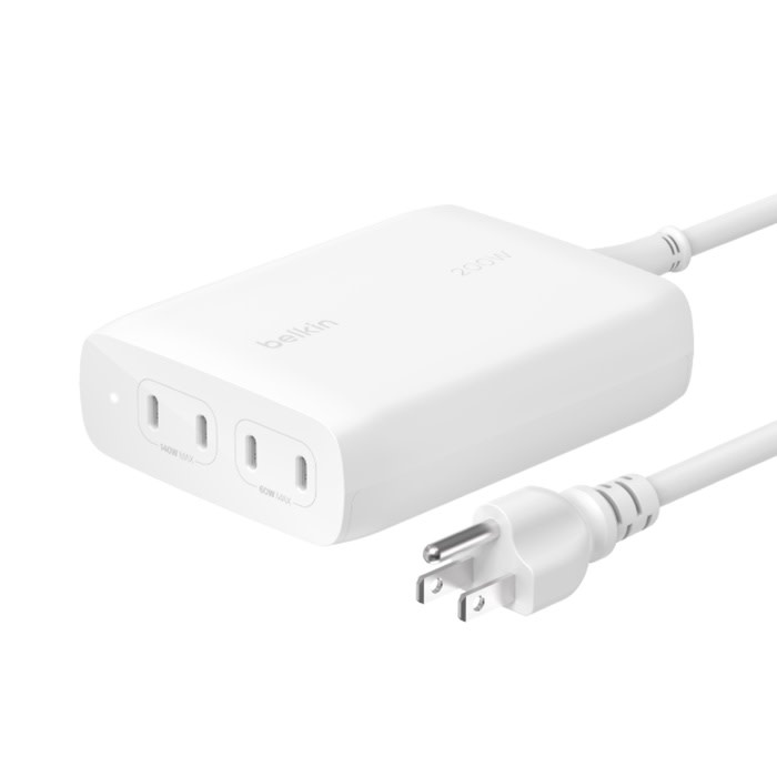 Belkin BOOST↑ CHARGE Pro 200w 4 Port USB-C GaN Wall Charger White