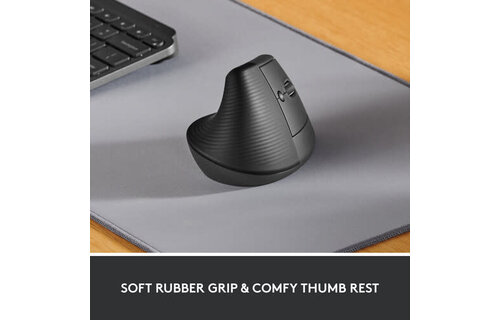Logitech Lift Vertical Ergonomic Wireless Mouse - Graphite